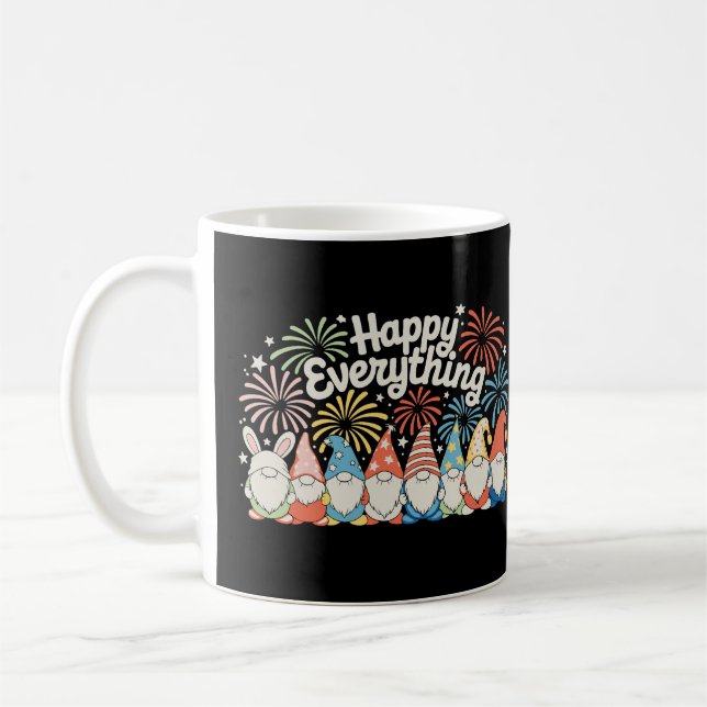 Caneca De Café Happy Everything Gnomes All Year Every Holiday (Esquerda)