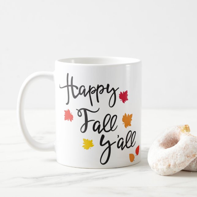 Caneca De Café Happy Fall Ya Vai Café Mug (Com Donut)