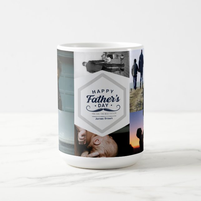 Caneca De Café Happy Father’s Day Mustache Tribute Design (Centro)