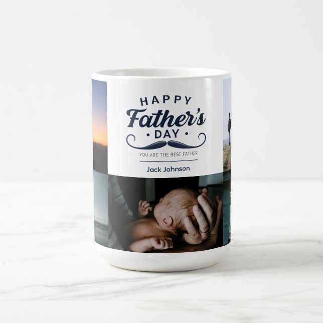 Caneca De Café Happy Father’s Day Mustache Tribute Design (Centro)