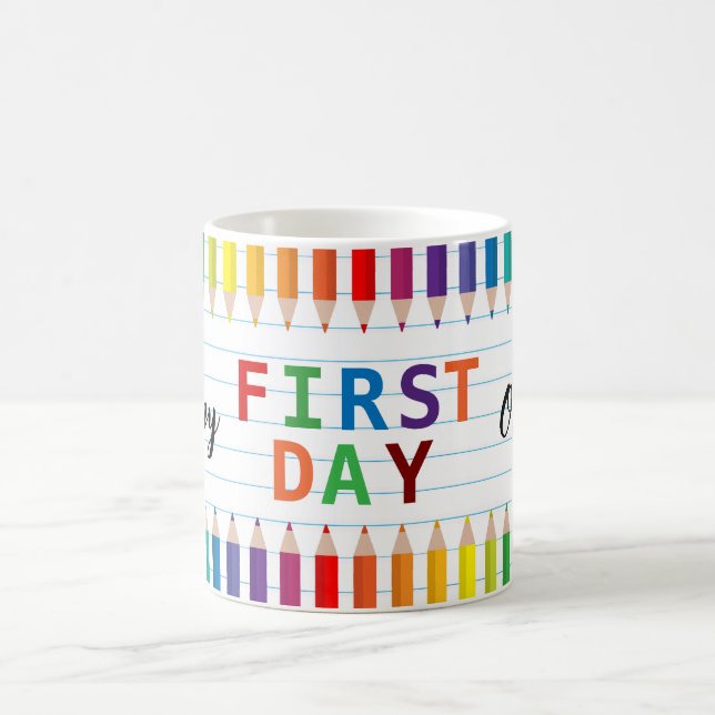 Caneca De Café Happy First Day of School Mug – Fun Back to School (Centro)