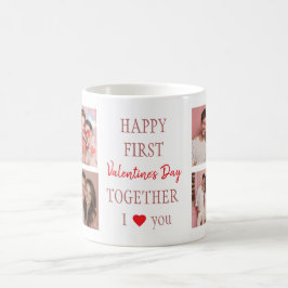 Caneca De Café Happy First Valentine's Day Mug | Couple Photos