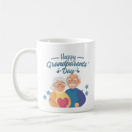 Caneca De Café "Happy Grandparents Day" Grandma & Grandpa Gift