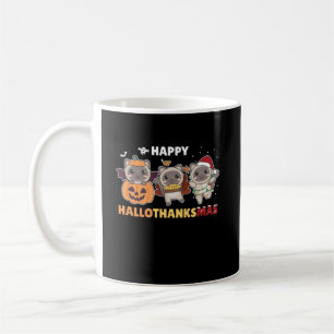 Caneca De Café Happy Hallothanksmas Cat Christmas Elephant