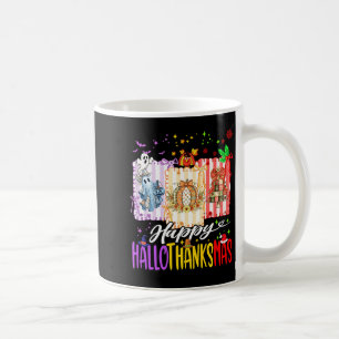 Caneca De Café Happy Hallothanksmas Halloween Ghost Pumpkin Xmas