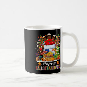 Caneca De Café Happy Hallothanksmas Voleibol Halloween Thanksgi