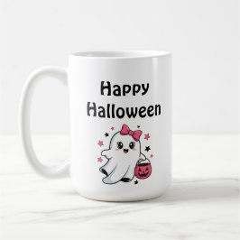 Caneca De Café Happy Halloween Cute Pumpkin Ghost