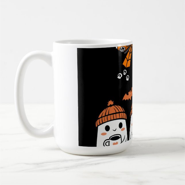 Caneca De Café Happy Halloween – fantômes café mignons (Esquerda)