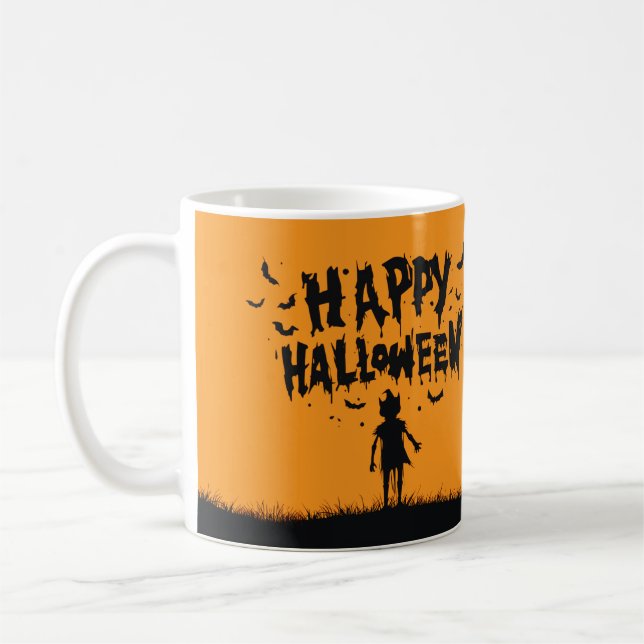 Caneca De Café Happy Halloween:Mug with Mysterious Silhouette (Esquerda)