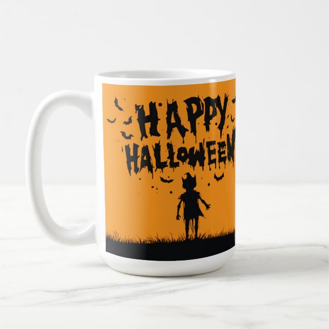 Caneca De Café Happy Halloween:Mug with Mysterious Silhouette (Esquerda)