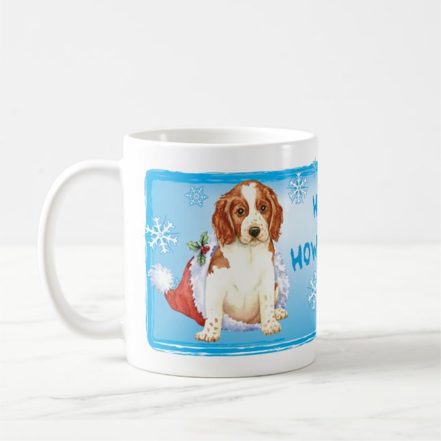 Caneca De Café Happy Howlidays Welshie (Esquerda)