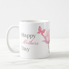 Caneca De Café Happy Mother's Day with Pink Lotus and Butterfly