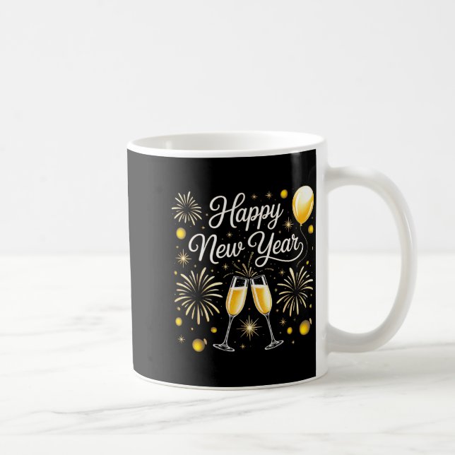 Caneca De Café Happy New Year 2026 Celebration Design With Champa (Direita)