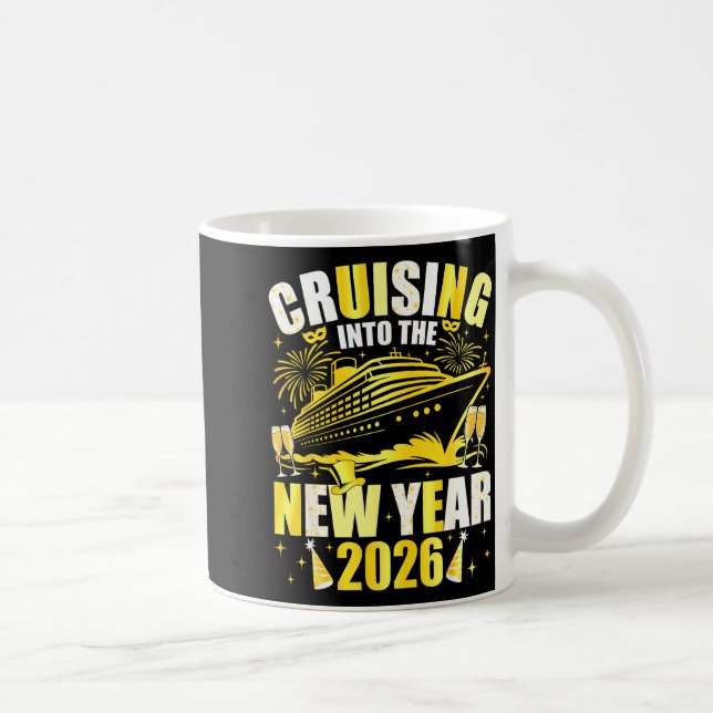 Caneca De Café Happy New Year 2026 Cruising Into The New Year 202 (Direita)