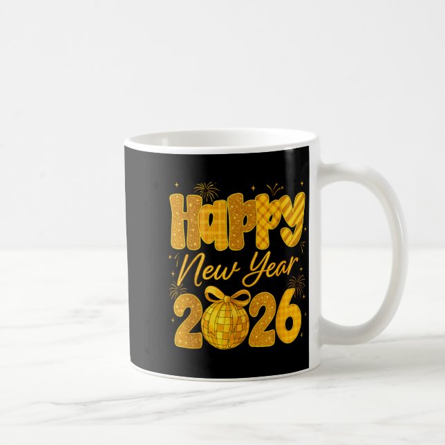 Caneca De Café Happy New Year 2026 Eve Party Gold Family Matching (Direita)