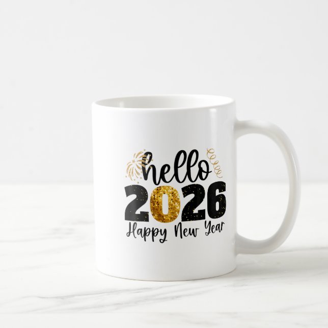 Caneca De Café Happy New Year 2026 New Year Party Friends Family  (Direita)