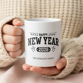 Caneca De Café Happy New Year Mug Personalized Family Name custom