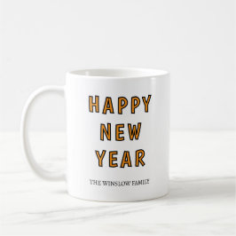 Caneca De Café Happy New Year Mug Personalized Family Name custom
