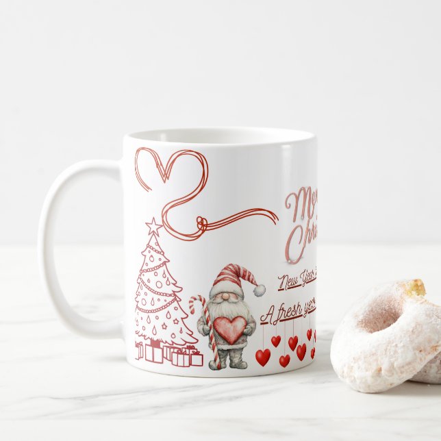 Caneca De Café Happy New Year Mug – Premium Celebration Design (Com Donut)