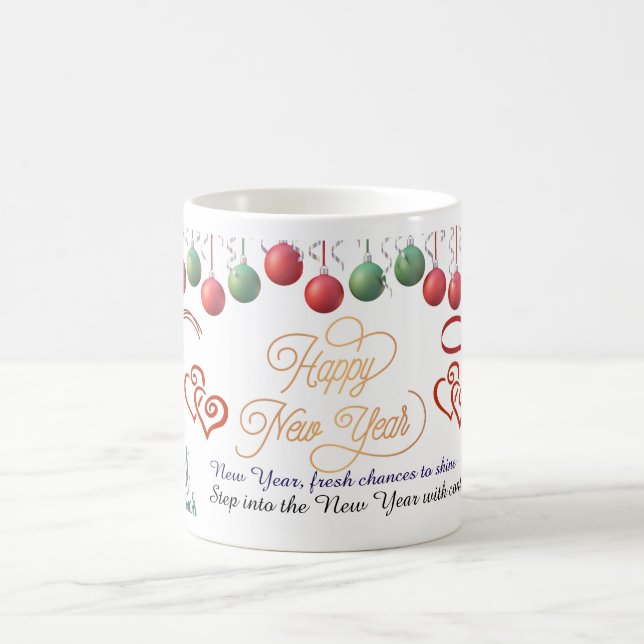 Caneca De Café Happy New Year Mug – Premium Celebration Design (Centro)