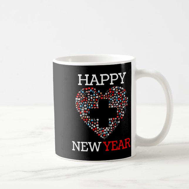 Caneca De Café Happy New Year Nurse Heart 2023 Funny Nursing Prac (Direita)