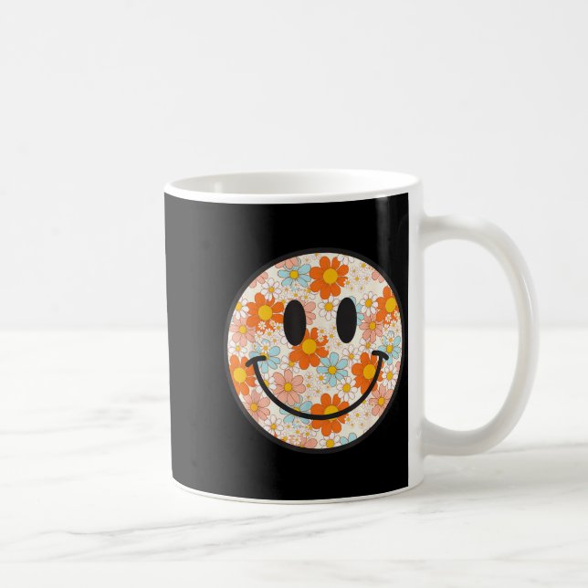 Caneca De Café Happy Retro Daisy Smile Face Preppy Aesthetic Men  (Direita)