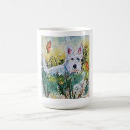 Caneca De Café Happy Scottie in a Field