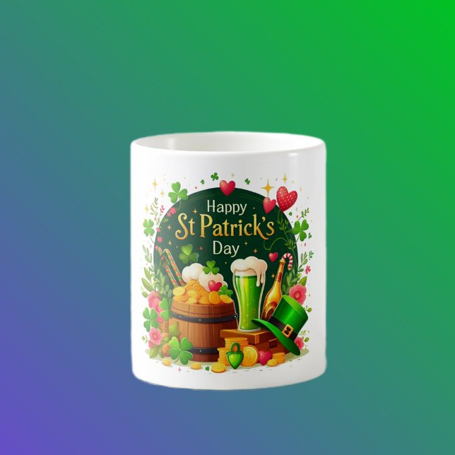 Caneca De Café Happy St. Patrick's Day Festive Celebration (Criador carregado)