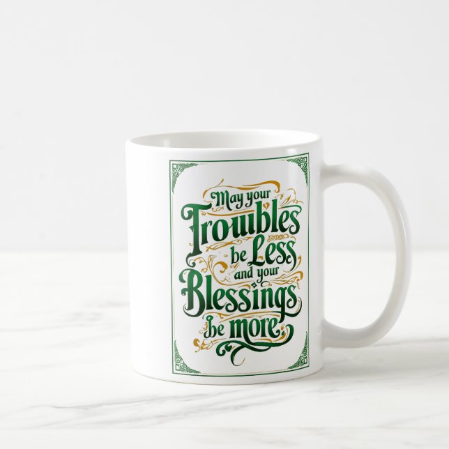 Caneca De Café Happy St. Patrick's Day Motivational Quote Apparel (Direita)