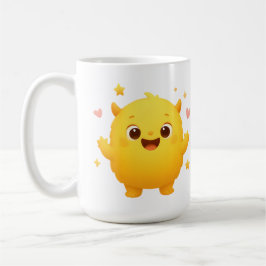 Caneca De Café Happy Sunshine Monster Kids Mug — Cheerful Yellow