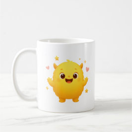 Caneca De Café Happy Sunshine Monster Kids Mug — Cheerful Yellow