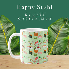 Caneca De Café Happy Sushi Kawaii