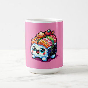 Caneca De Café Happy Sushi Roll - Comida Japonesa com Pinças