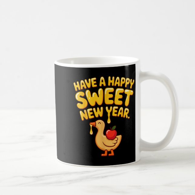 Caneca De Café Happy Sweet New Year Goose Cookie Rosh Hashanah  (Direita)