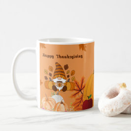 Caneca De Café Happy Thanksgiving Gnome Pumpkin Art