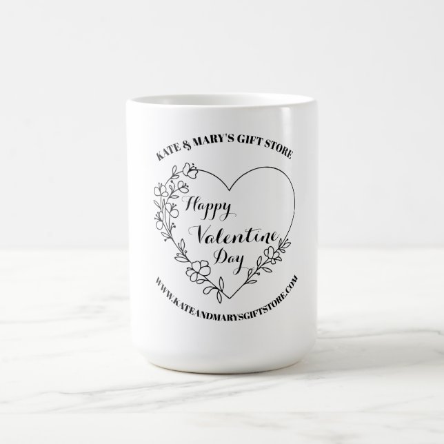 Caneca De Café Happy Valentine's Day Business Name Website (Centro)