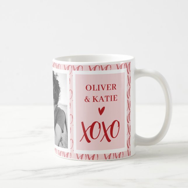 Caneca De Café Happy Valentine's Day Couple's Photo XOXO (Direita)
