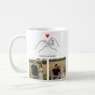 Caneca De Café Happy Valentines Day Custom Photo Collage Romantic