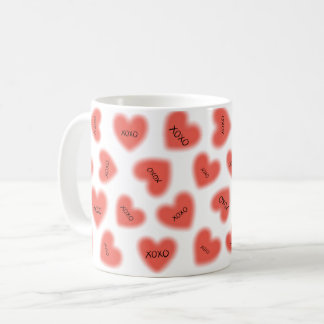 Caneca De Café Happy Valentines Day Hugs and Kisses Modern 