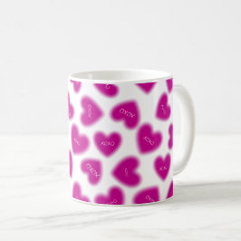 Caneca De Café Happy Valentines Day Hugs and Kisses Modern 