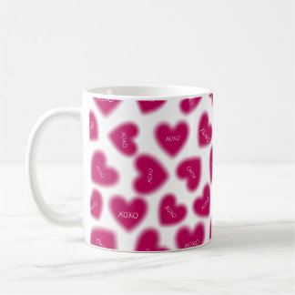 Caneca De Café Happy Valentines Day Hugs and Kisses Modern  Coffe