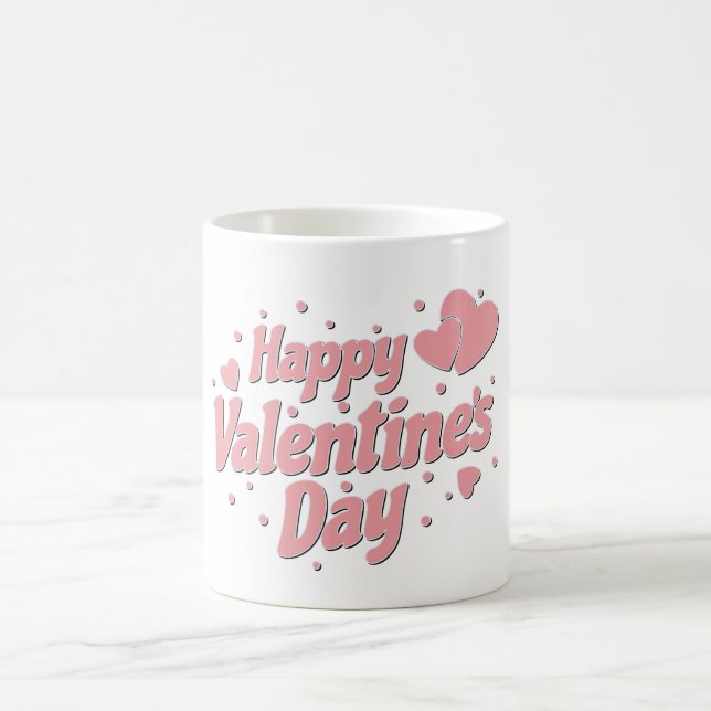 Caneca De Café Happy Valentines Day Typography (Centro)