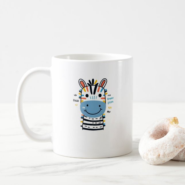 Caneca De Café Happy Zebra (Com Donut)