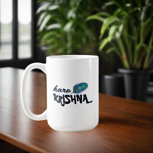 Caneca De Café "Hare Krishna" Peacock Feather Hindu
