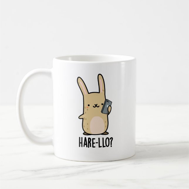 Caneca De Café Hare Llo Lá Coelho Engraçado Pun (Esquerda)
