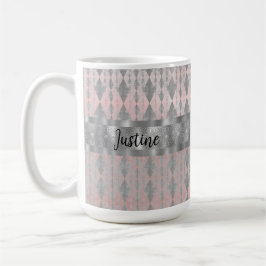Caneca De Café Harlequin Silver Blush, Cor-de-Rosa Elegante