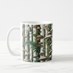 Caneca De Café Harmonia da Natureza: Padrão Botânico Sem Olhos