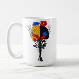 Caneca De Café Harmonia do Cérebro e Flores
