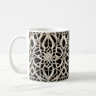Caneca De Café harmonia elegante, beleza, obra-prima, branco, pre