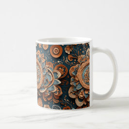Caneca De Café Harmonia Floral Intriciada
